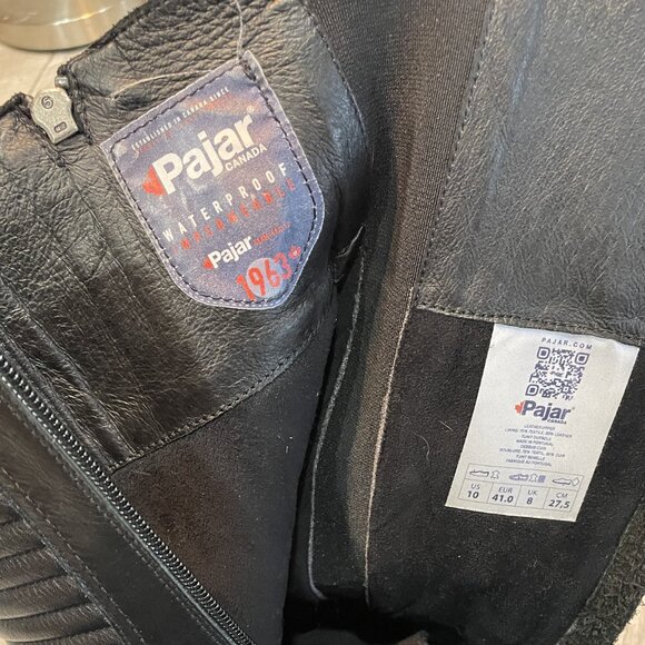 Pajar Women's Avery black leather equestrian boots 10 - Picture 6 of 7